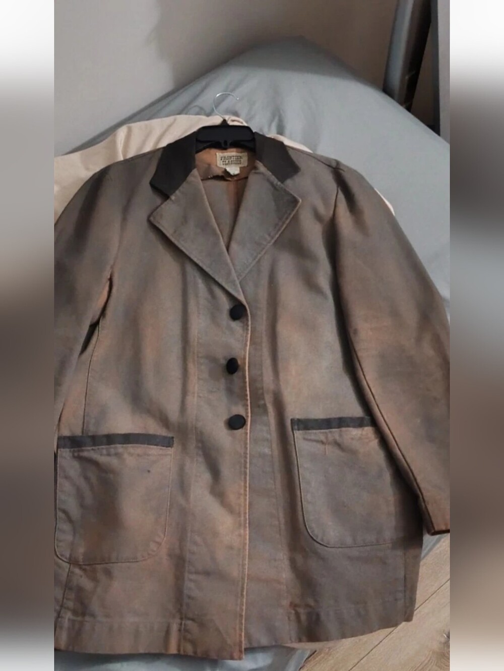 Frontier Classics Jacket 42 Gray Brown Rancher Coat Custom Canvas Western New